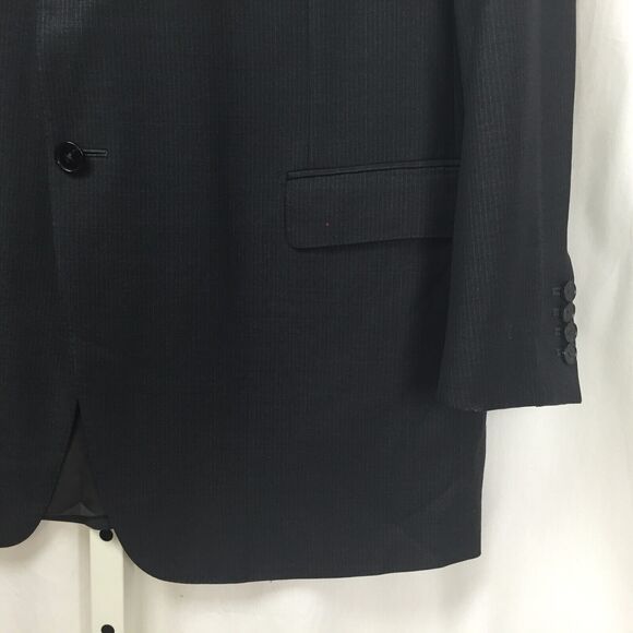 ERMENEGILDO ZEGNA Wool Su Misura Charcoal Pinstrp Blazer Sport Coat Jacket 46L - Picture 5 of 7